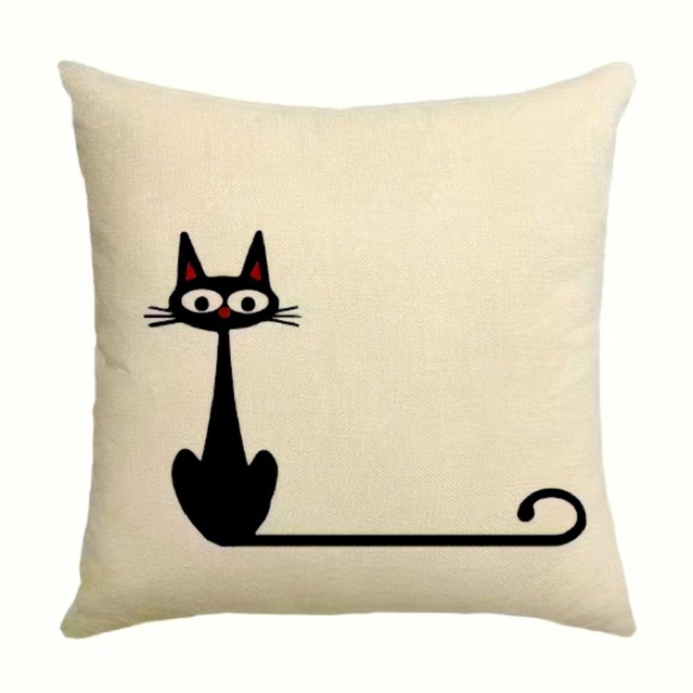 🆕Sitting Pretty Cat Pillow Case Cover: Zipper bottom